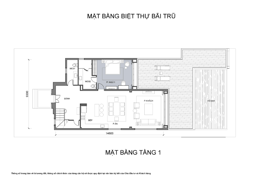 mat bang biet thu 2 tang 3 phong ngu tai vinpearl bai tru